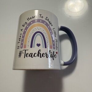Teacher Life Mug with Rainbow Design